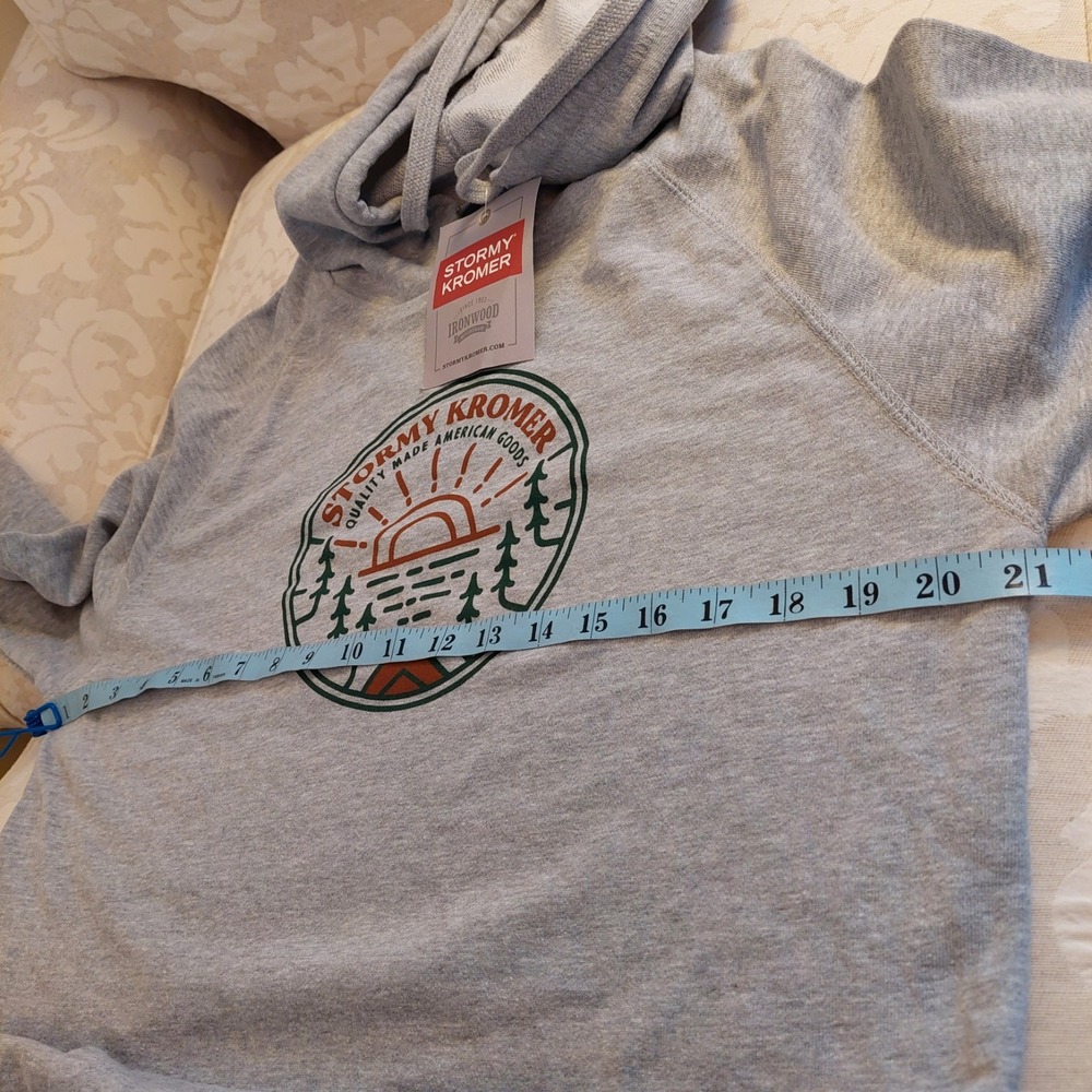 Stormy Kromer Unisex Sunrise USA Terry Cotton Blend Hoodie Gray M NEW! - Picture 9 of 11